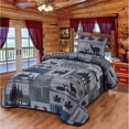 thumbnail image 1 of De Leon Collections 62204 Deer Run Patchwork Quilt Quilted Bedding Set, Multi Color - Twin Size Quilt & 1 Standard Pillow Sham, 1 of 1