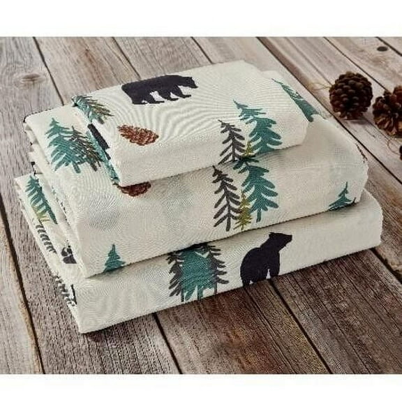 De Leon Collections 63691 Sunland Bear Sheet Set, Multi Color - Queen Size