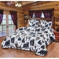 thumbnail image 1 of De Leon Collections 63841 Woodland Harmony Forest Rustic Nature Black Bear and Elk Decorative Bedding Set King Quilt + 2 Pillow Shams, 1 of 1