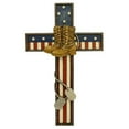 thumbnail image 1 of De Leon Collections 13280 Military Gear American Flag Hanging Wall Cross Dcor, 1 of 1