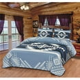 thumbnail image 1 of De Leon Collections 63831 Desert Harmony Southwestern Geometric Blue Tribal Pattern Decorative Bedding Set King Quilt + 2 Pillow Shams, 1 of 1