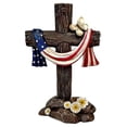 thumbnail image 1 of De Leon Collections 14896 Draped American Flag and Butterfly Religious Tabletop Cross, 1 of 1