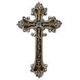 thumbnail image 1 of De Leon Collections 14077 Filigree Scrollwork Silver & Gold Hanging Wall Cross Dcor, 1 of 1
