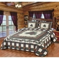 thumbnail image 1 of De Leon Collections  Pine Forest Checkered Pinecone Quilt Quilted Bedding Set, Multi Color - Queen Size Quilt & 2 Standard Shams, 1 of 1