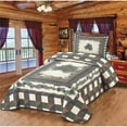 thumbnail image 1 of De Leon Collections 62312 Pine Forest Checkered Pinecone Quilt Quilted Bedding Set, Multi Color - Twin Size Quilt & 1 Standard Sham, 1 of 1