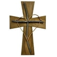 thumbnail image 1 of De Leon Collections 22550 Wood & Metal Heart on Layered Cross Hanging Wall Cross, 1 of 1