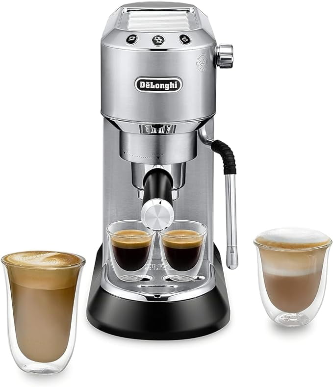 Silver Stainless Steel Automatic Espresso Machine with Steam Wand