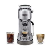 De Longhi Dedica Duo Espresso Machine, Compact Size with Built in Frother for Latte Art, Brew Espresso, Cold Brew, Lattes & More, Stainless Steel
