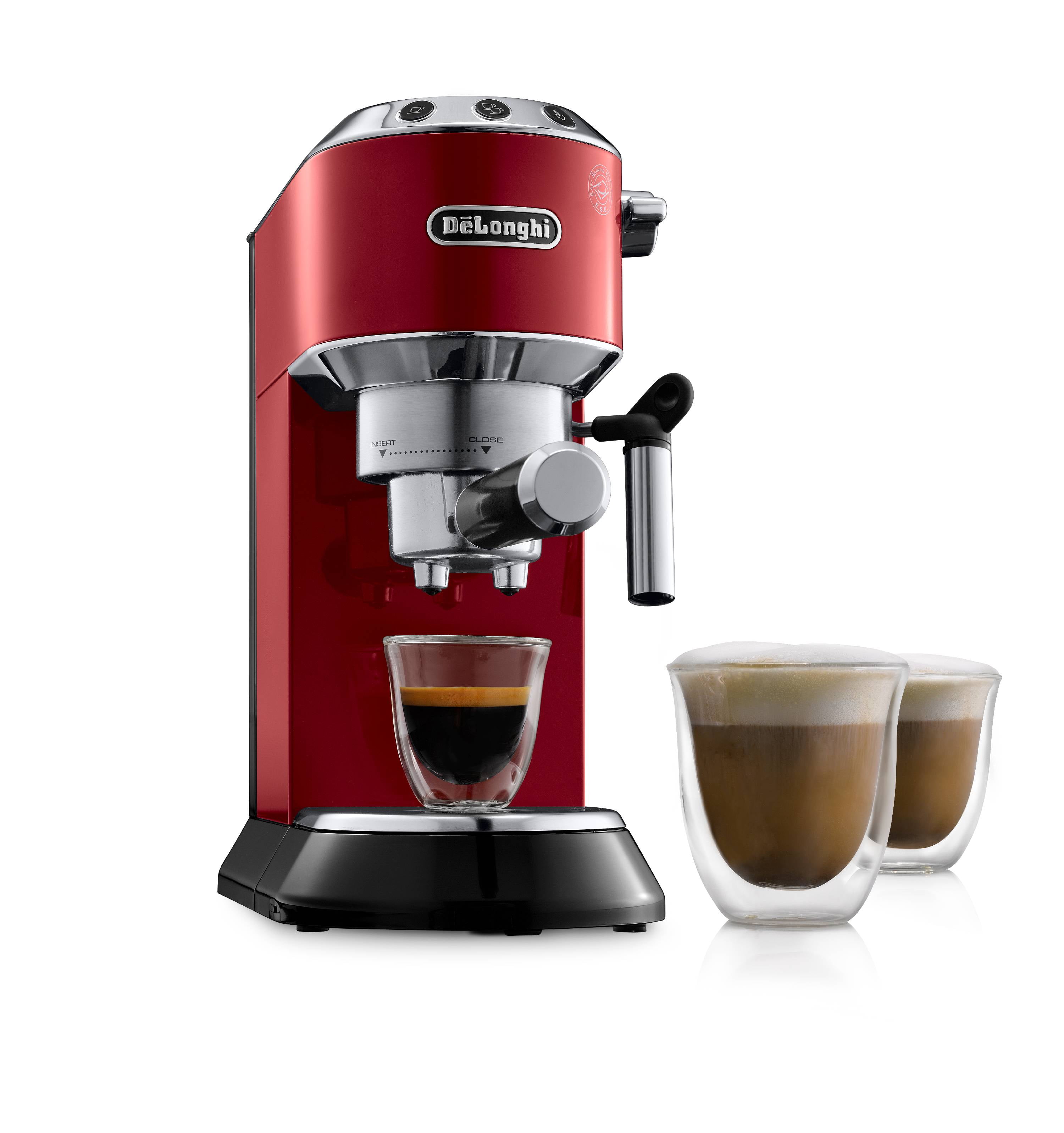  Delonghi EC680R DEDICA 15-Bar Pump Espresso Machine, Red: Home  & Kitchen