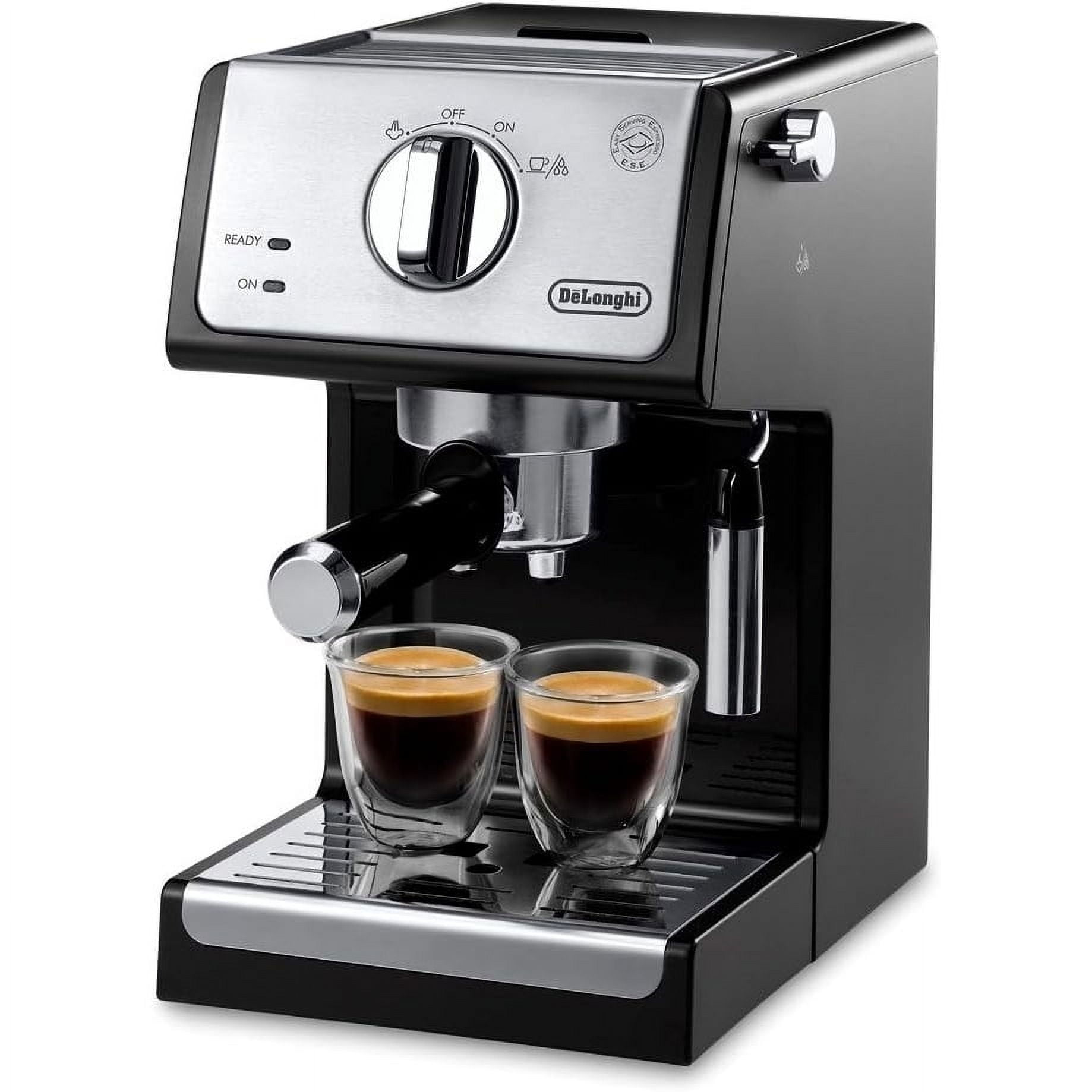 Delonghi 220 volt Expresso Cappuccino Barista Coffee Maker EC230BK 220v 240  volts 15 Bar with milk Frother 2 cup design