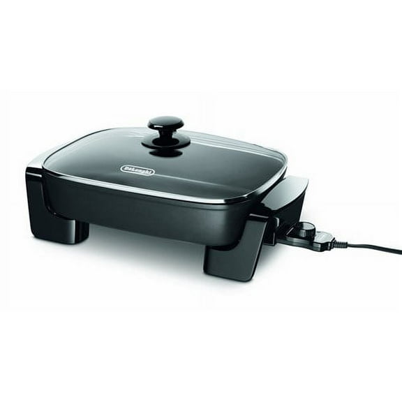 De'Longhi Electric Skillet with Tempered Glass Lid - Large Cooking Surface
