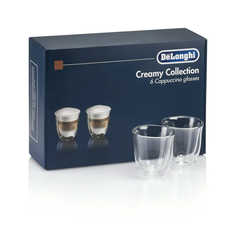 De'Longhi Gift Set 6 Cappuccino Double Wall Thermal Glasses 