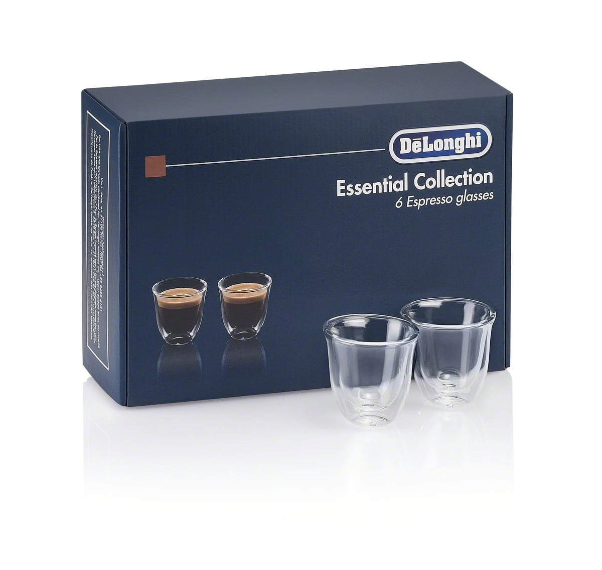 De'Longhi DeLonghi Double Walled Thermo Latte Glasses, Set of  2, 2 Count (Pack of 1), Clear, 330 milliliters: Drinkware Sets: Espresso  Cups