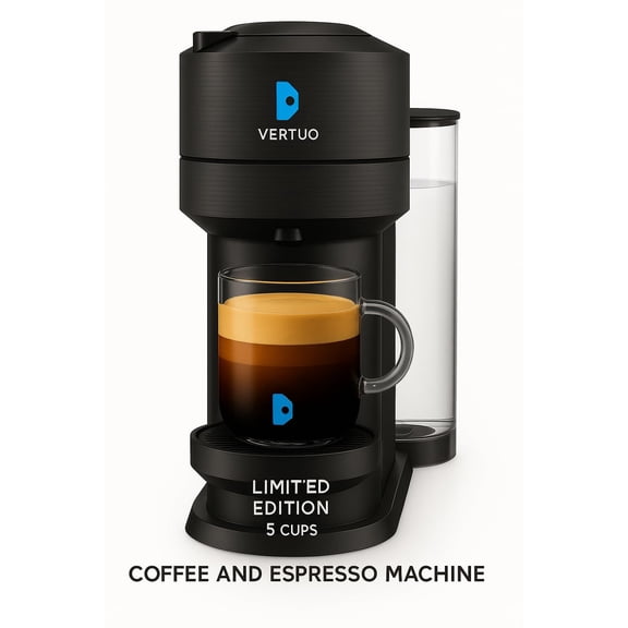 De'Longhi Next Coffee and Espresso Machine Limited Edition, 5-Cup Capacity, Matte Black Finish, Over 1 LB Weight, Premium Home Coffee Maker for Rich Espresso and Coffee Brewing BNV520MTB1BUC1