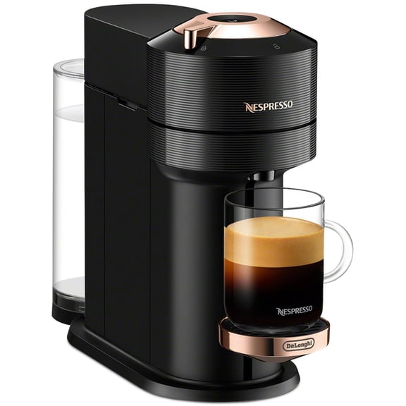 De'Longhi Vertuo Next Premium Coffee and Espresso Machine in Black Rose Gold