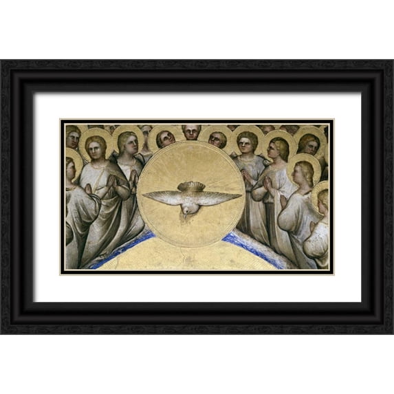 De Menabuoi, Giusto 18x12 Black Ornate Wood Framed with Double Matting Museum Art Print Titled - Nativity - Detail