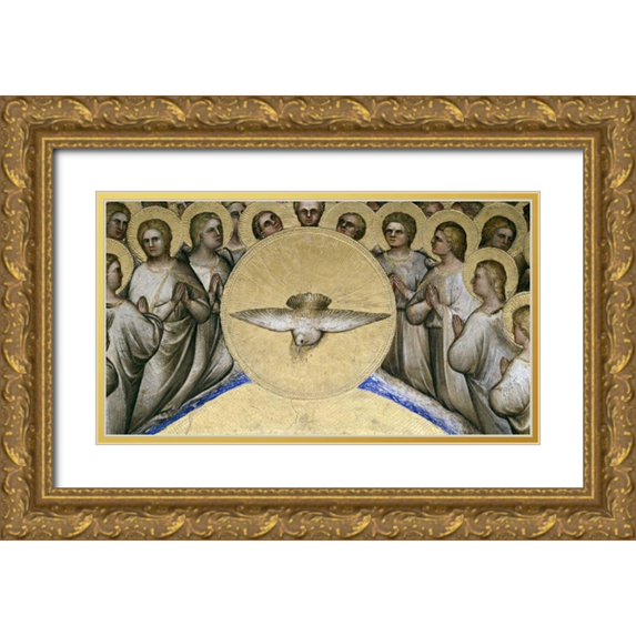 De Menabuoi, Giusto 18x12 Gold Ornate Wood Framed with Double Matting Museum Art Print Titled - Nativity - Detail