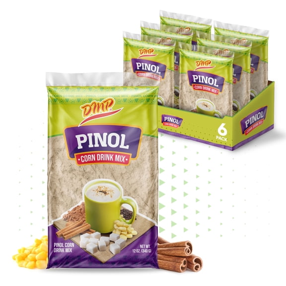 De Mi Pas Traditional Pinol Drink Mix, Roasted Corn & Cocoa Central American Beverage, 12 oz, 6-Pack