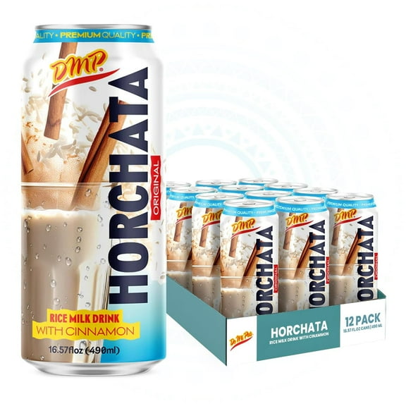 De Mi Pais Horchata Rice Milk Drink with Real Cinnamon, Creamy, Authentic Taste,16.57 Fl Oz, 12-Pack