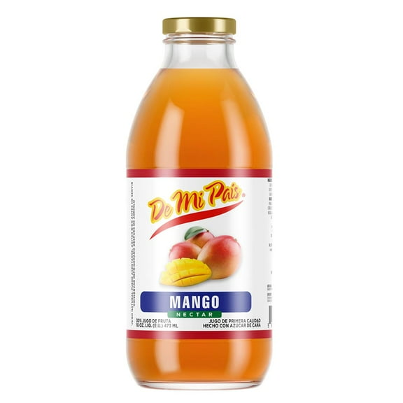 De Mi Pais Jugo de Nectar Sabor a Mango 16oz / Mango Nectar Fruit Juice 16oz 12-Pack