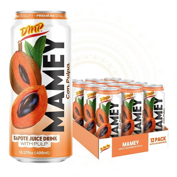 De Mi Pais Mamey Sapote Juice Zapote with Pulp & Fruit Chunks,Canned Juice 16.57 Fl Oz, 12-Pack