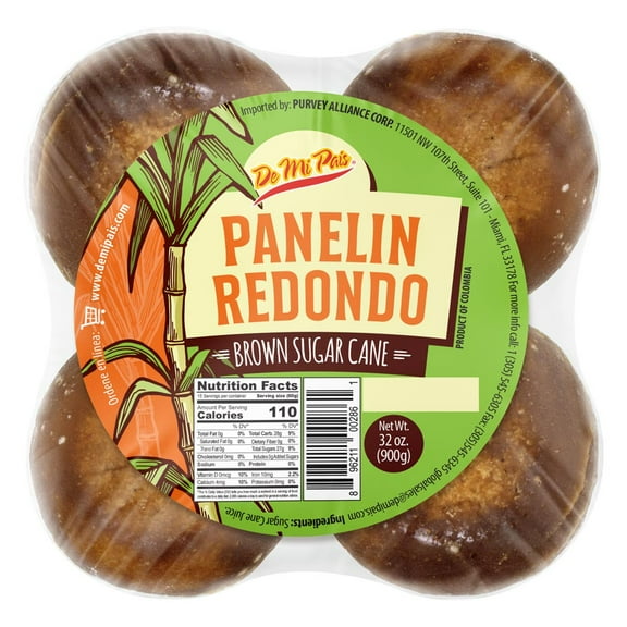 De Mi Pais Panela Redondo 4-Caritas 900g / 4 Faced Brown Sugar Cane 32oz 12-PACK