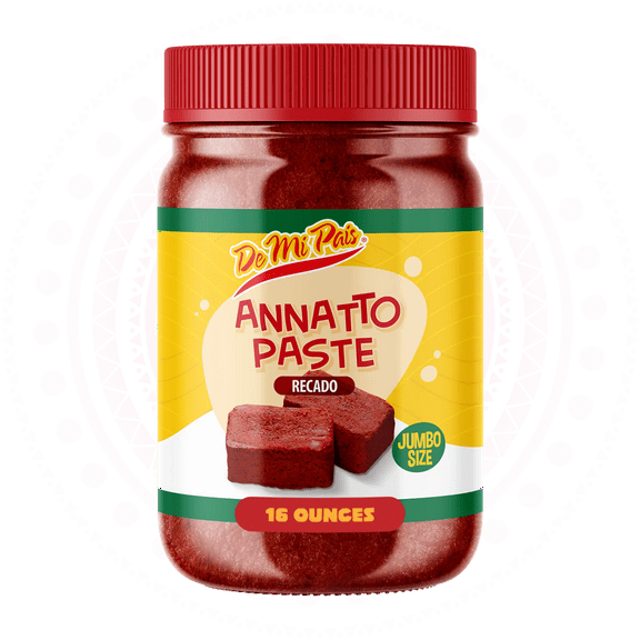 De Mi Pais Pasta Recado, Annato Paste, Achiote Seasoning, Perfect for Tacos 16 Oz, 1-Pack