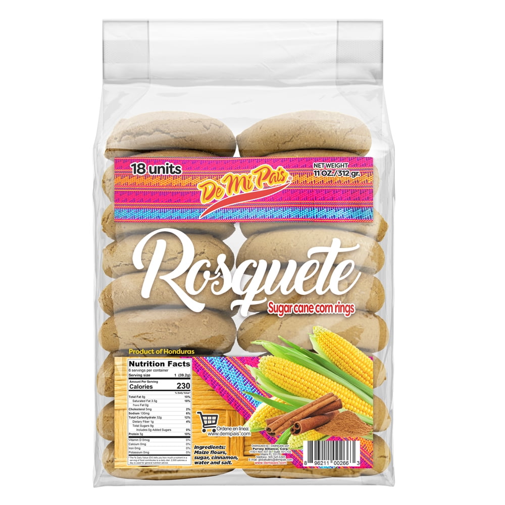 De Mi Pais Rosquete Regular con Caña de Azúcar 312gr / Sugar Cane Corn Rings 11oz 6-PACK