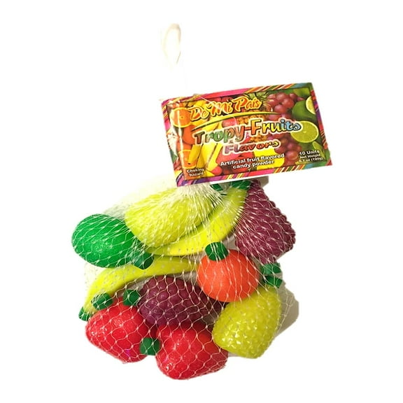 De Mi Pais Tropy-Fruit Artificial Fruit Flavored Powdered Candy 6.7 oz - 10 Pieces 18-PACK