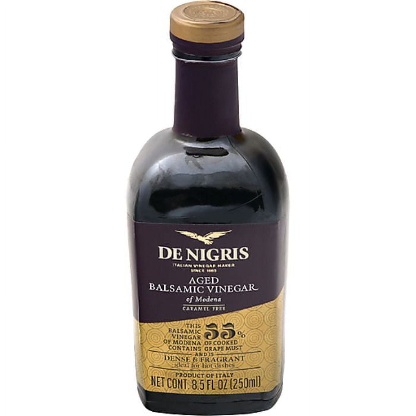 De Nigris Aged 3-Year Balsamic Vinegar of Modena for Gourmet Cooking - 8.5 oz (Pack of 6)