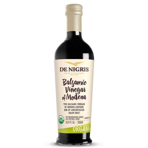 De Nigris Organic Balsamic Vinegar 25% of Concentrated Grape - 16.9 oz (Pack of 6)