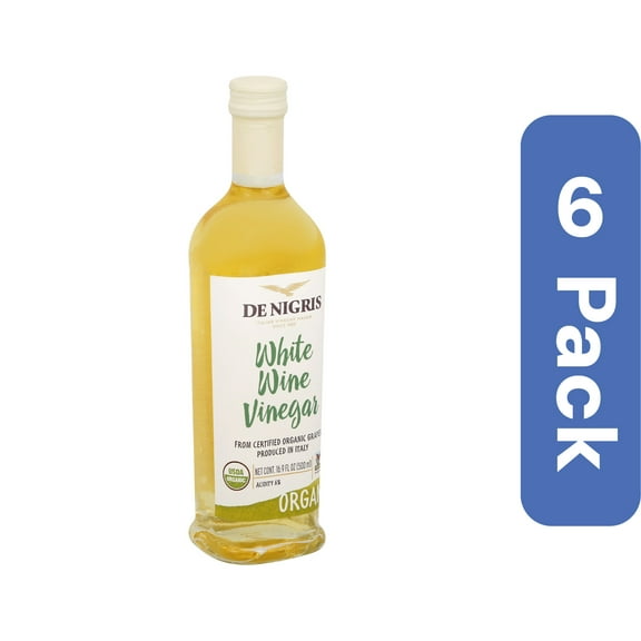 De Nigris Organic White Wine Vinegar 16.9 fl oz (Pack Of 6)