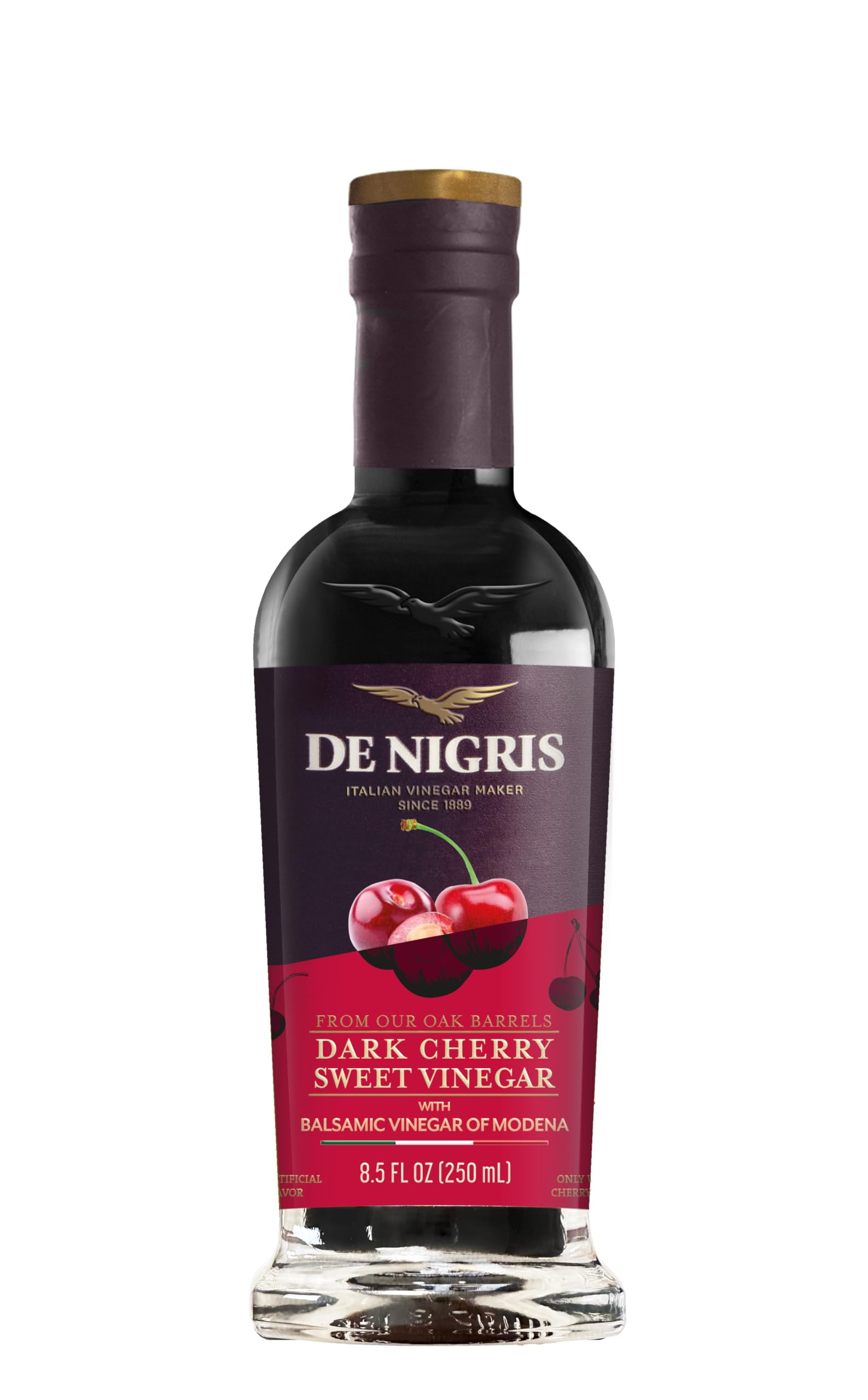 De Nigris Sweet Dark Cherry Vinegar (Pack of 6) 8.5 fl oz