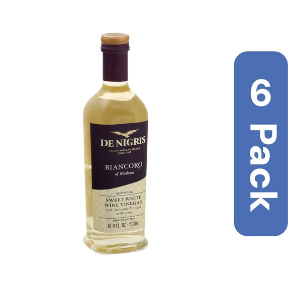 De Nigris White Wine Balsamic Vinegar 500 ml (Pack Of 6)