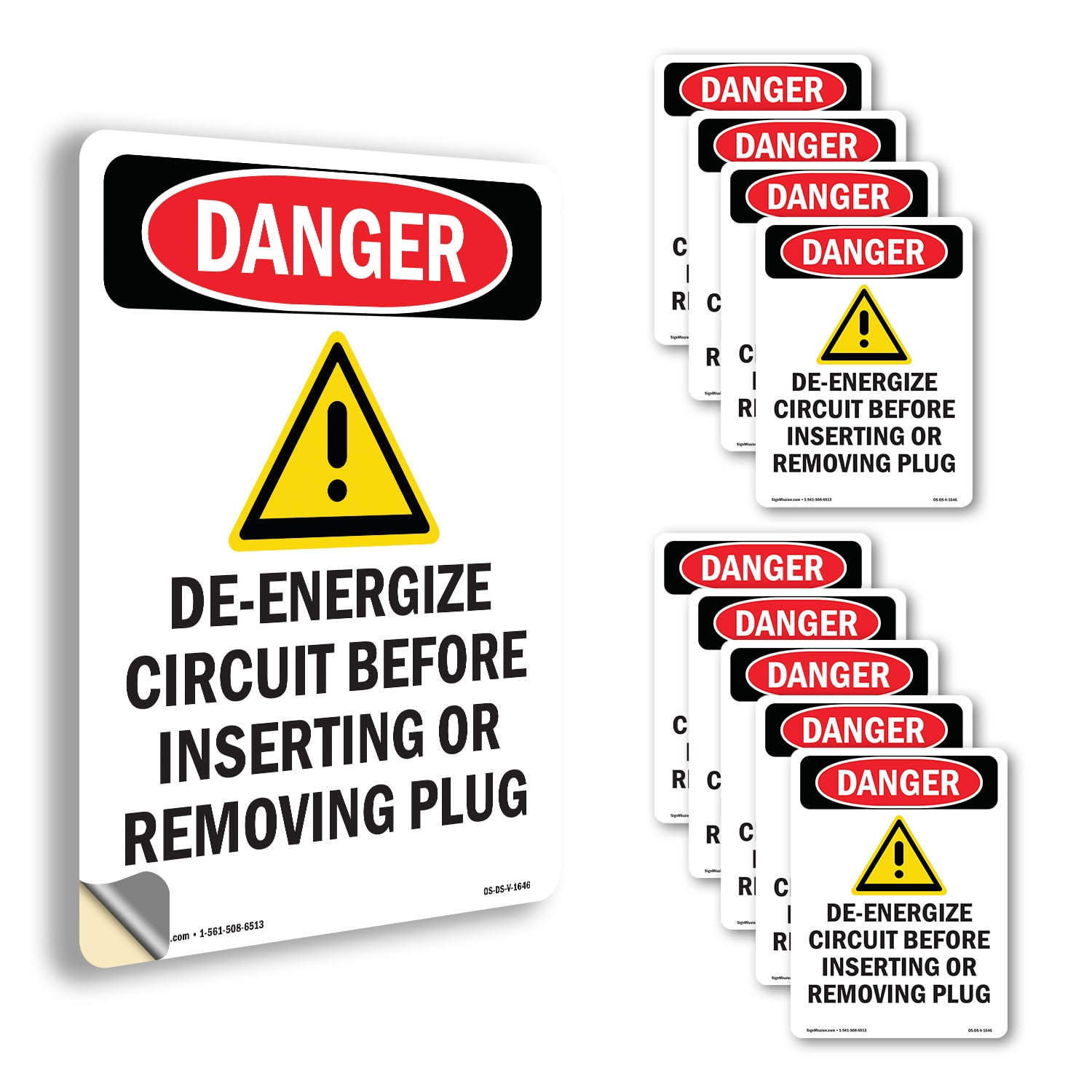 De OSHA Danger Vinyl Decal Label 10 Inch x 7 Inch - 10 Pack - Walmart.com