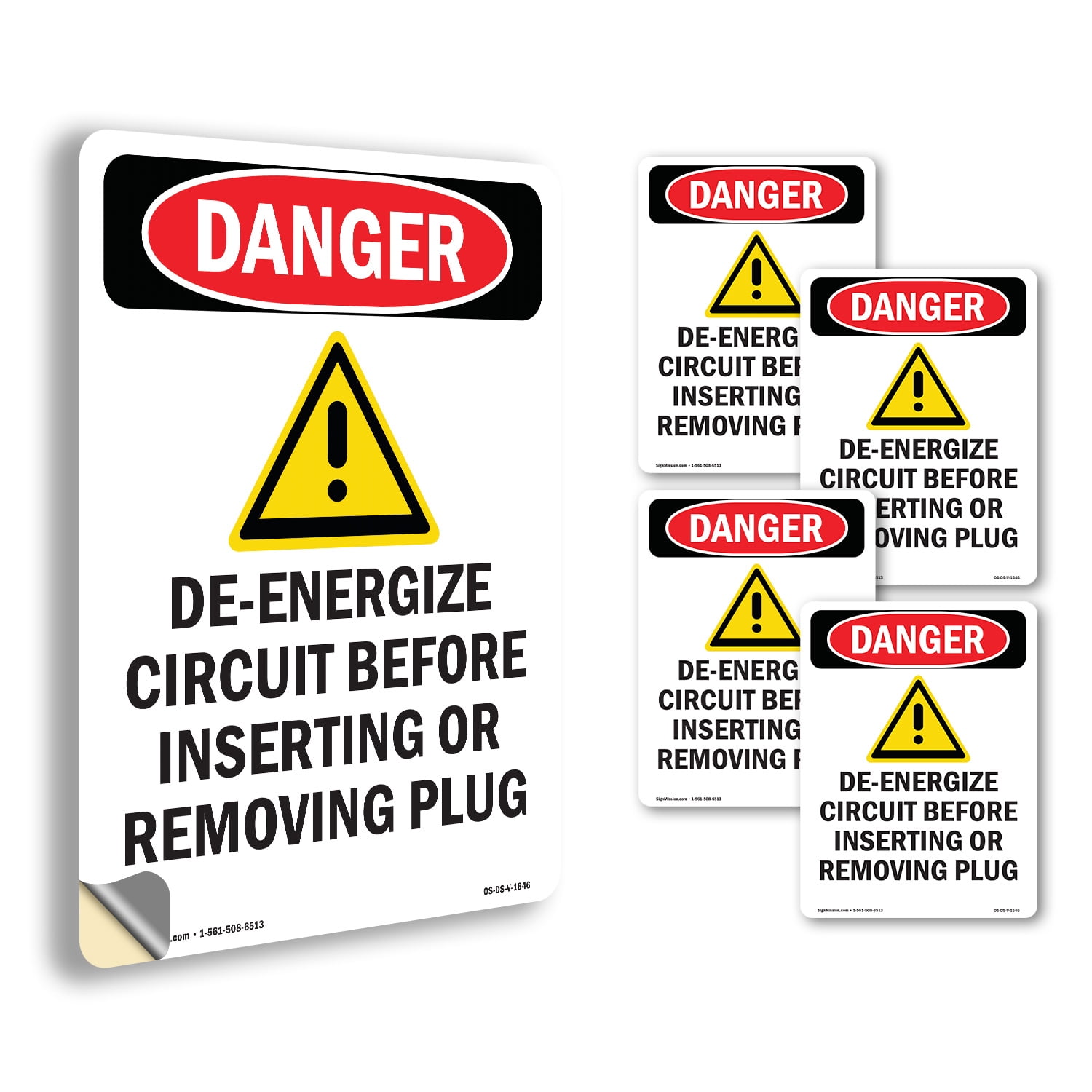 De OSHA Danger Vinyl Decal Label 10 Inch x 7 Inch - 5 Pack - Walmart.com