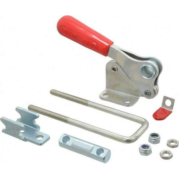 De-Sta-Co 2,000 Lb Capacity, Vertical, U Hook, Flanged Base, Carbon Steel Pull Action Latch Clamp