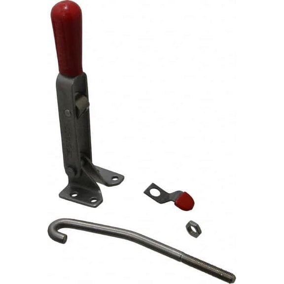 De-Sta-Co 450 Lb Capacity, Horizontal, J Hook, Flanged Base, Stainless Steel Pull Action Latch Clamp