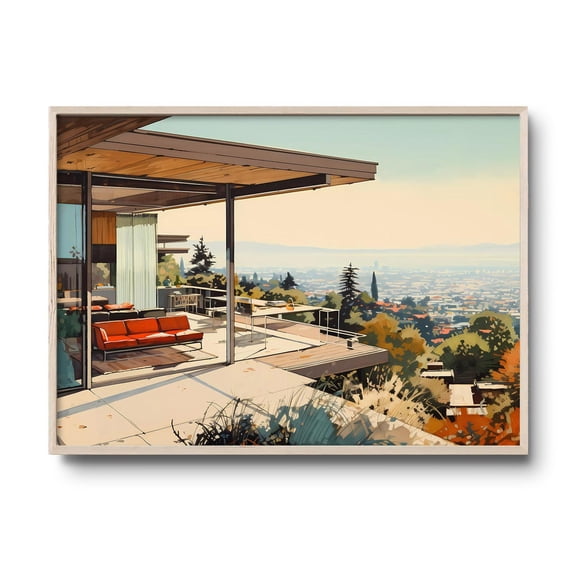 De Stahl House Art Print, Architect Pierre Koenig, Rationalist Modern Style, Modernist Architecture Wall Art, Los Angeles Travel #1691, Unframed Poster Size 8x12