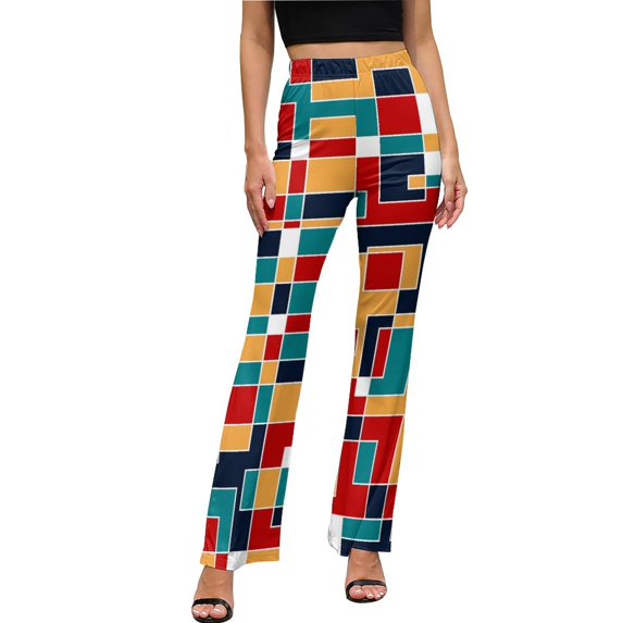 De Stijl Casual Pants Summer Mondrian And Gauss Office Custom Flared Trousers Elastic High Waist Slim Stretch Streetwear Pants