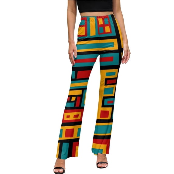 De Stijl Casual Pants Summer Mondrian And Gauss Office Custom Flared Trousers Elastic High Waist Slim Stretch Streetwear Pants