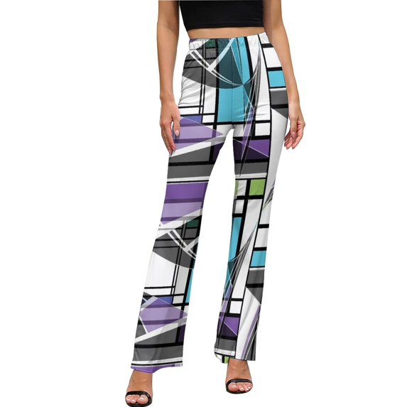 De Stijl Casual Pants Summer Mondrian And Gauss Office Custom Flared Trousers Elastic High Waist Slim Stretch Streetwear Pants