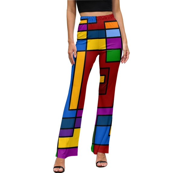 De Stijl Casual Pants Summer Mondrian And Gauss Office Custom Flared Trousers Elastic High Waist Slim Stretch Streetwear Pants