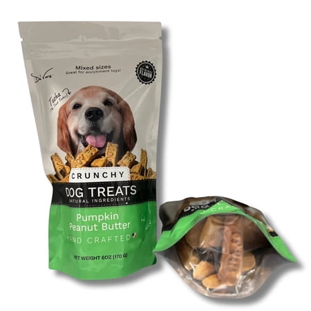 De’ Vora Peanut Butter and Pumpkin Crunchy Treats for Dogs, Bag