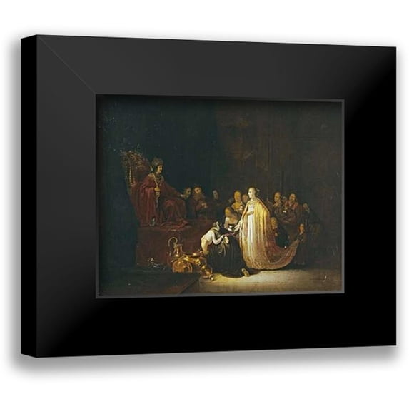 De Wet, Jacob Willemsz 14x12 Black Modern Framed Museum Art Print Titled - The Queen of Sheba Before King Solomon