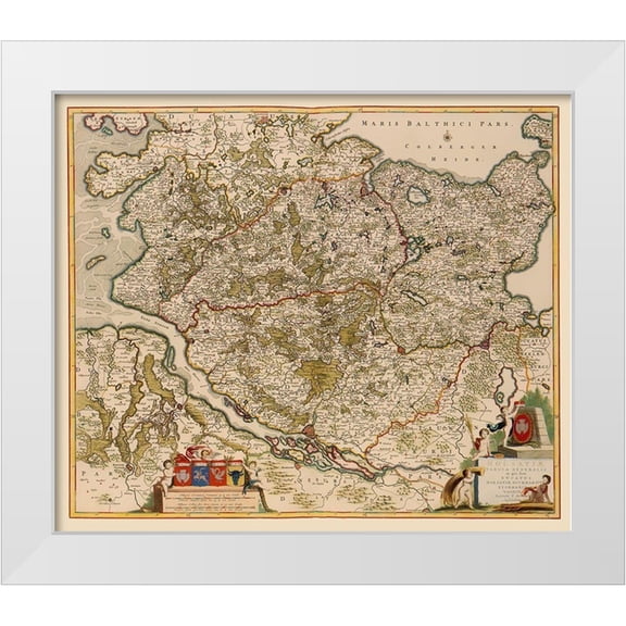 De Wit 13x12 White Modern Wood Framed Museum Art Print Titled - Schleswig Holstein Region Germany - De Wit 1688