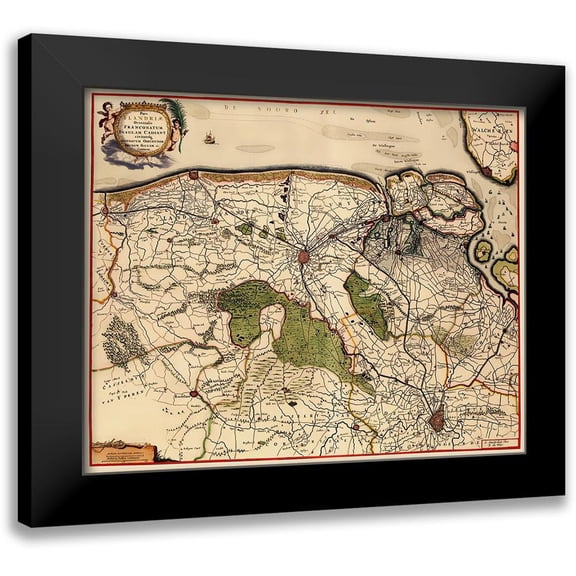 De Wit 14x12 Black Modern Framed Museum Art Print Titled - Benelux Flemish Brabant Belgium - De Wit 1688
