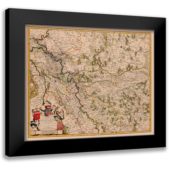 De Wit 14x12 Black Modern Framed Museum Art Print Titled - Brandenburg Germany - De Wit 1688