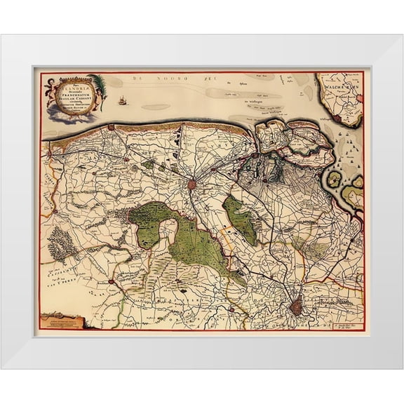 De Wit 14x12 White Modern Wood Framed Museum Art Print Titled - Benelux Flemish Brabant Belgium - De Wit 1688
