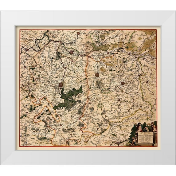 De Wit 30x26 White Modern Wood Framed Museum Art Print Titled - Benelux Flemish Brabant Province Belgium